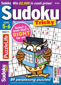PuzzleLife Sudoku Tricky – Issue 91 -November 2023