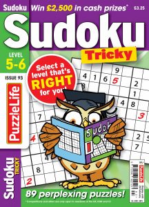 PuzzleLife Sudoku Tricky – Issue 93 – January 2024